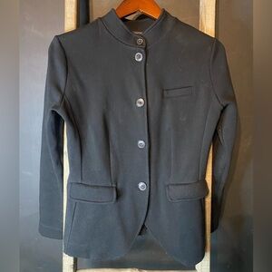 Banana Republic Black Button-Up Knit Blazer